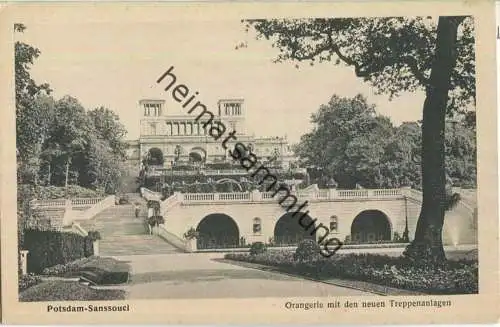 Potsdam-Sanssouci - Orangerie mit den neuen Treppenanlagen