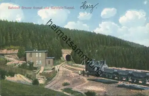 Bahnhof Braune Sumpf und Bielstein-Tunnel - Verlag Rud. Stolle Bad Harzburg