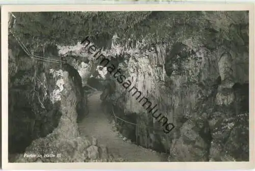 Bären- und Karlshöhle bei Erpfingen - Partie in Halle III. - Foto-Ansichtskarte - Verlag A. Weber & Co. Stuttgart