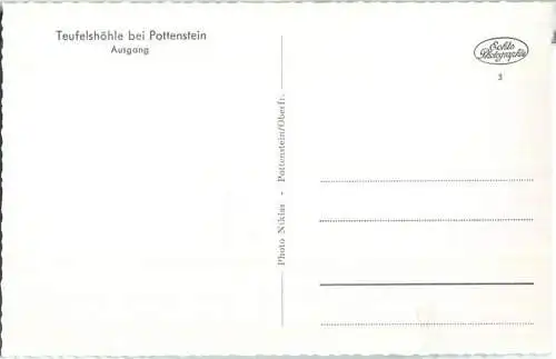 Teufelshöhle bei Pottenstein - Foto-Ansichtskarte - Ausgang - Verlag Photo Niklas Pottenstein