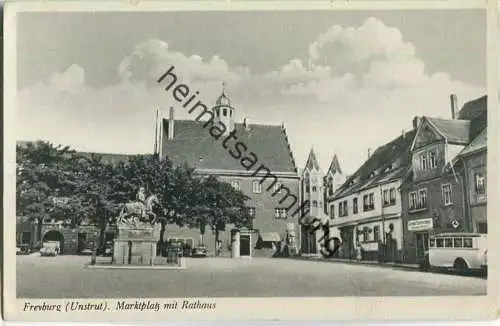 Freyburg - Marktplatz mit Rathaus - Verlag Heinrich Pretzsch Freyburg