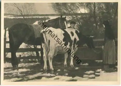 HDK404 - Winterabend am Brunnen - J. P. Junghanns - Verlag Photo-Hoffmann München