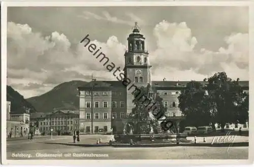 Salzburg - Glockenspiel mit Residenzbrunnen - Foto-Ansichtskarte - Verlag I. Hochhauser Freilassing