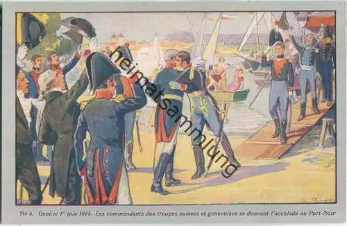 Geneve 1er juin 1814 - Les commandants des troupes suisses