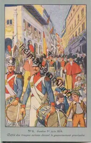 Geneve 1er juin 1814 - Defile des troupes suisses
