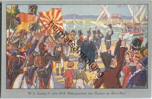 Geneve 1er juin 1814 - Debarguement des Suisses au Port-Noir