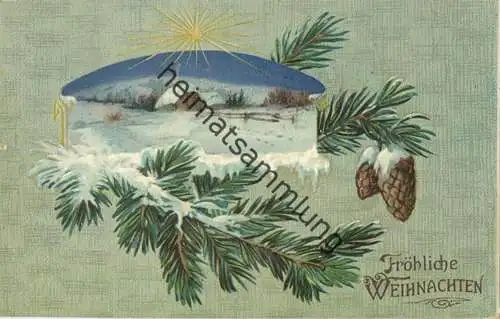 Fröhliche Weihnachten - Tannenzweige - Schneelandschaft gel. 1913
