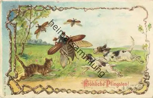 Pfingsten - Maikäfer - Hunde - Katze gel. 1905