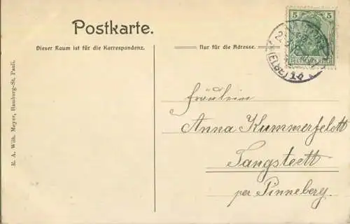 Frohe Ostern - Blumen - Verlag R. A. Wilh. Meyer Hamburg gel. 1913