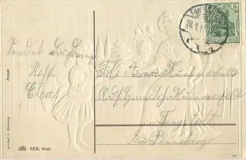 Geburtstag - Prägedruck gel. 1913