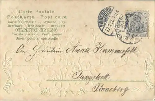 Geburtstag - Veilchen - Prägedruck gel. 1906