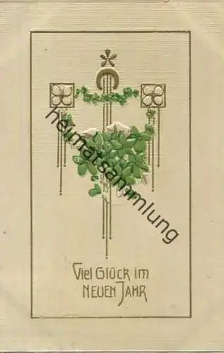 Neujahr - Jugendstil - Klee - Prägedruck gel. 1912