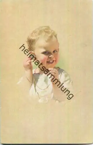 Blondes Kind mit Taschenuhr - Künstlerkarte