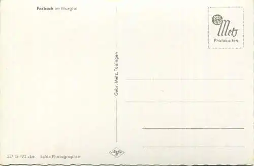 Forbach im Murgtal - Foto-AK - Verlag Gebr. Metz Tübingen