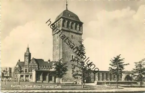 Karl-Marx-Stadt - Roter Turm mit Cafe - Foto-AK - Verlag W. Wagler Karl-Marx-Stadt 1959 - Rückseite beschrieben