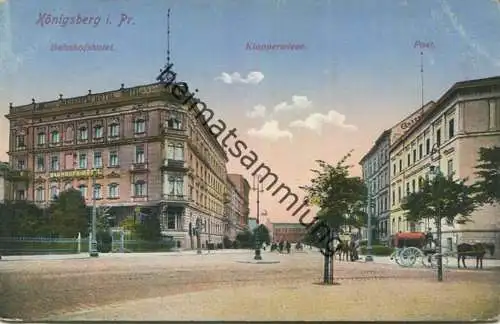 Königsberg - Bahnhofshotel - Klapperwiese - Post - Feldpost - gel. 1916