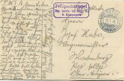Freland - Urbach - Oberdorf - Kapelle - Feldpost - Verlag Naegert Urbach gel. 1916