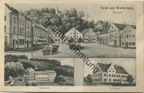Wartenberg - Marktplatz - Schulhaus - Verlag Hans Pernat München - gel. 1915