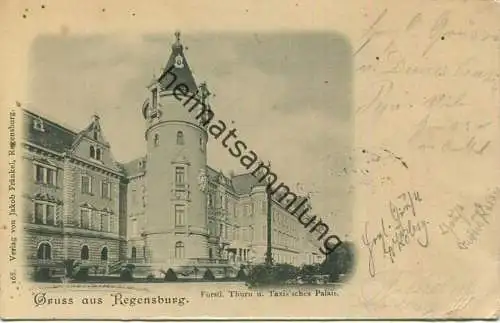 Regensburg - Thurn und Taxis Palais - Verlag Jakob Fränkel Regensburg - gel. 1900