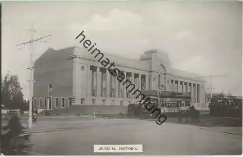 Südafrika - Pretoria - Museum - Strassenbahn - Foto-Ansichtskarte - ca. 1910