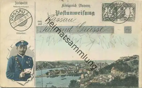 Passau - Postanweisung - Verlag L. Steinhäusser Augsburg - gel. 1906