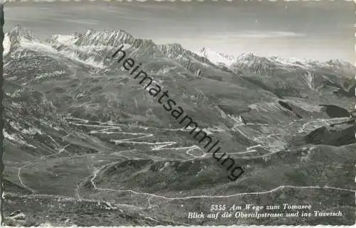 Am Weg zum Tomasee - Blick auf die Oberalpstrasse und ins Tavetsch - Verlag Rud. Suter Oberrieden