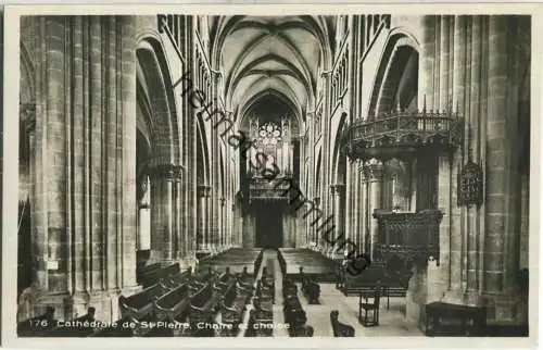 Geneve - Cathedrale de St. Pierre - Chaire et chaise - Orgel - Foto-Ansichtskarte - Edition O. Sartori Geneve 30er Jahre