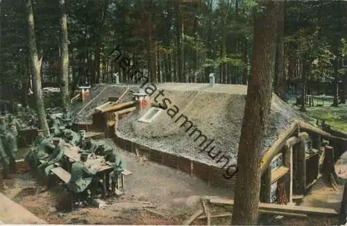 Mannschafts-Unterstand in Beton - Kriegsbilder aus dem Westen - Verlag Emil Hartmann Strassburg - Feldpost gel. 1916
