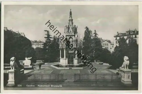 Geneve - Monument Brunswick - Foto-Ansichtskarte - Edition Georges Jaeger Geneve 30er Jahre