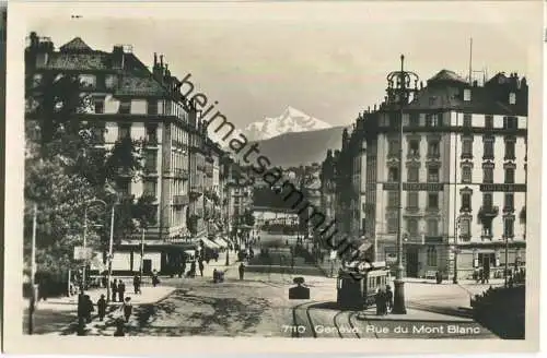 Geneve - Rue du Mont Blanc - Strassenbahn - Foto-Ansichtskarte - Edition Phototypie Co. Lausanne 30er Jahre
