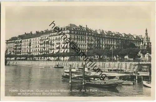 Geneve - Quai du Mont-Blanc - Hotel de la Paix - Foto-Ansichtskarte - Edition Phototypie Co. Lausanne 30er Jahre