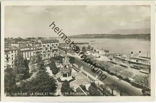 Geneve - La Rade et Monument Brunswick - Foto-Ansichtskarte - Edition O. Sartori Geneve 30er Jahre