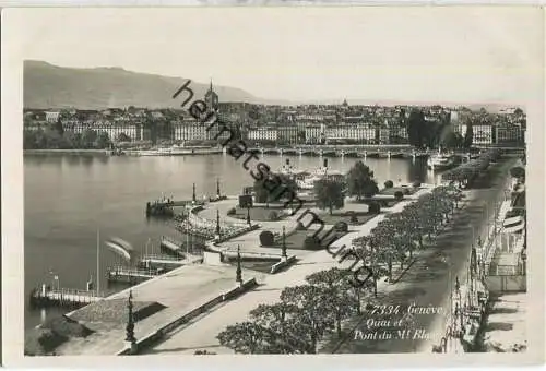 Geneve - Quai et Pont du Mont-Blanc - Foto-Ansichtskarte - Edition Phototypie Co. Lausanne 30er Jahre