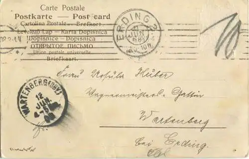 Parole 100 - Briefmarke entfernt gel. 1908