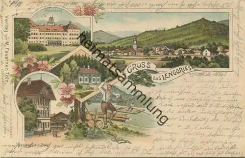 Lenggries - Gasthaus zur Post - Schloss-Schenke - Hohenburg - Verlag M. Faustner Tölz gel. 1907