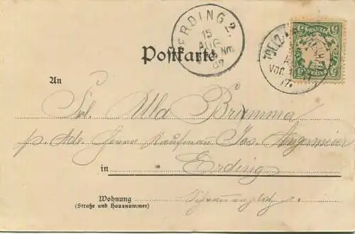 Lenggries - Gasthaus zur Post - Schloss-Schenke - Hohenburg - Verlag M. Faustner Tölz gel. 1907