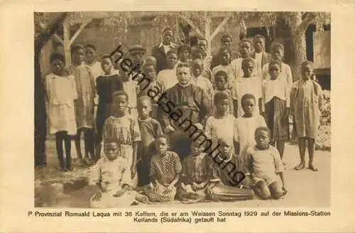 Missions-Station Keilands - P Provinzial Romuald Laqua mit 36 Kaffern - Rückseitig mit Widmung vom Pallottiner Romuald L