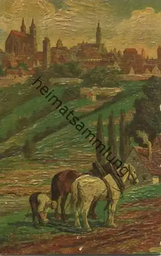 Rothenburg - Blick vom Felsenkeller - Degi-Gemälde Philipp Zeltner