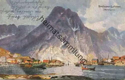 Solvaer-Lofoten - Künstlerkarte signiert M. Meinzolt gel. 1917