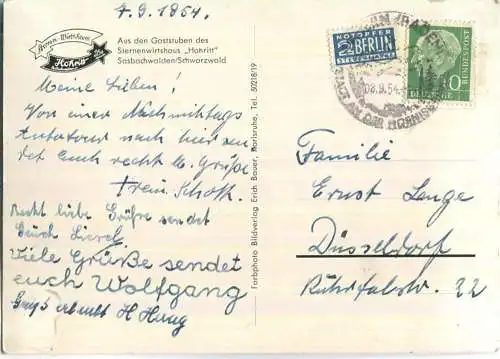 Sasbachwalden - Gasthaus Hohritt - Innenansicht - Verlag Erich Bauer Karlsruhe