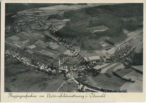 Flugzeugaufnahme von Unter-Schönmattenwag - Verlag Badisch-Pfälzischer Flugbetrieb AG Mannheim