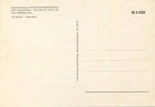 Hennef/Sieg - Hotel Restaurant Winterscheidermühle - AK-Grossformat - Verlag Hansen Hennef