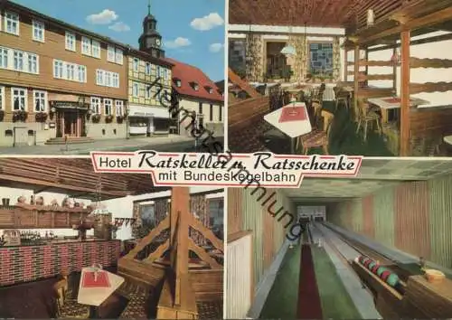 Bad Lauterberg - Hotel Ratskeller und Ratsschenke mit Bundeskegelbahn - AK Grossformat - Cramers Kunstanstalt Dortmund