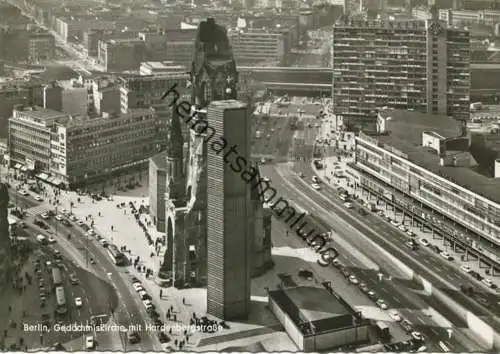 Berlin - Kaiser-Wilhelm-Gedächtniskirche mit Hardenbergstrasse - Foto-AK Grossformat - Verlag Kunst und Bild Berlin