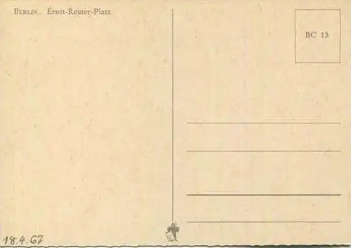 Berlin - Ernst-Reuter-Platz - AK Grossformat 60er Jahre