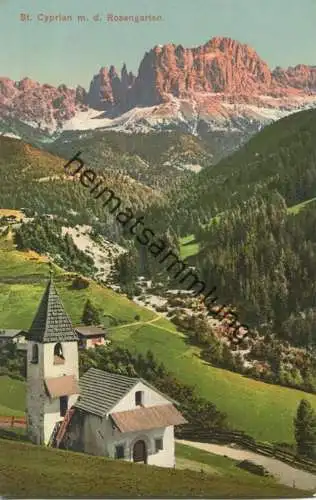 St. Cyprian mit dem Rosengarten - Verlag J. Ggler Bozen 1912
