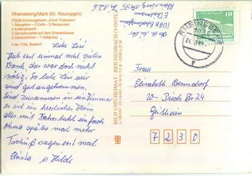 Rheinsberg - FDGB-Erholungsheim Ernst Thälmann - Verlag Bild und Heimat Reichenbach