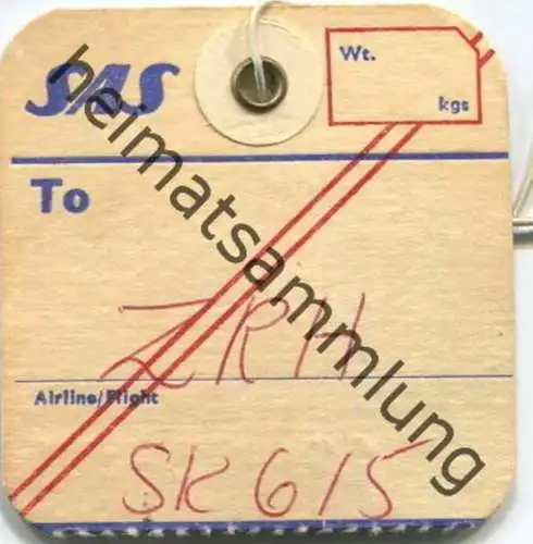 Baggage strap tag - Gepäckanhänger - SAS Scandinavian Airlines