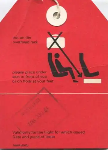 Baggage strap tag - Gepäckanhänger - BEA British European Airways - cabin baggage