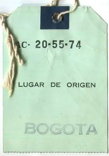 Baggage strap tag - Gepäckanhänger - Avianca Bogota Medellin